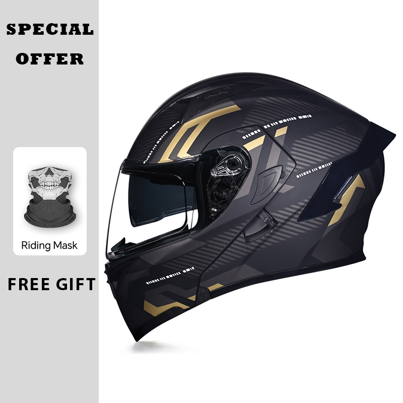 Dual Visor Motorcycle Racing Helmet - Casco apribile per moto approvato DOT
