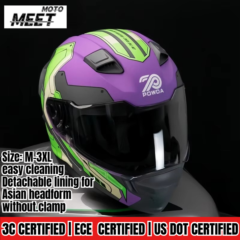 Dual Visor Motorcycle Racing Helmet - Casco integrale unisex per moto, certificato