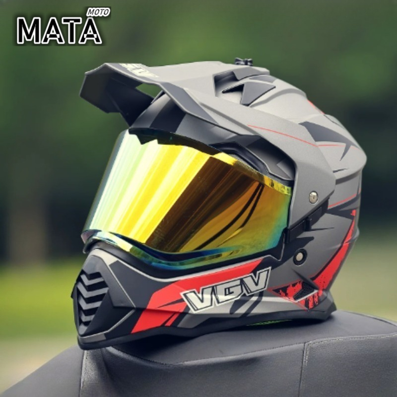 Full Face Motorcycle Helmet With Bluetooth - Casco da Motocross VGV con Certificazione